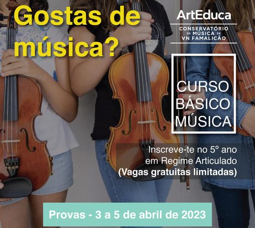Curso basico musica 23.24 Candidaturas ao 5ºano do Curso Básico de Música 2022/2023